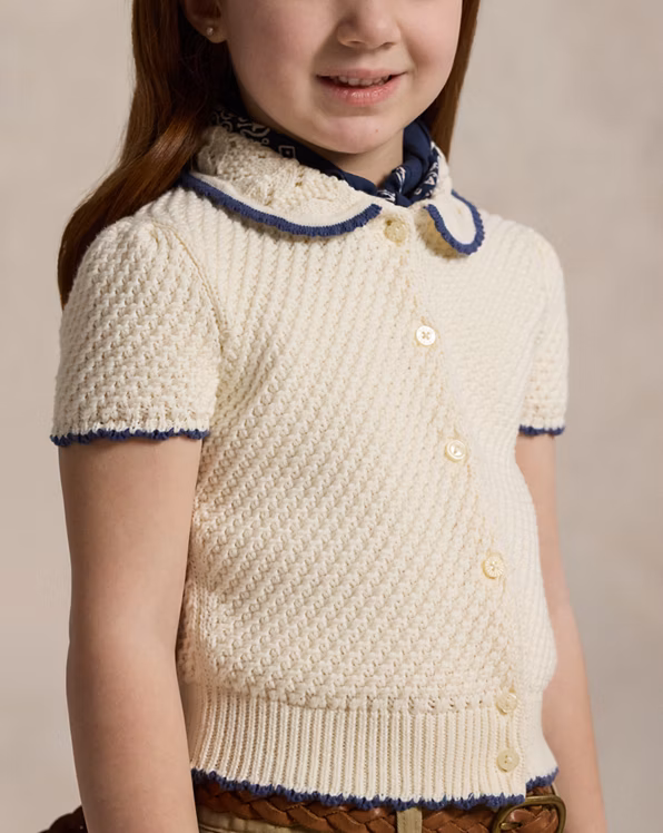 Pointelle-Knit Cotton Cardigan