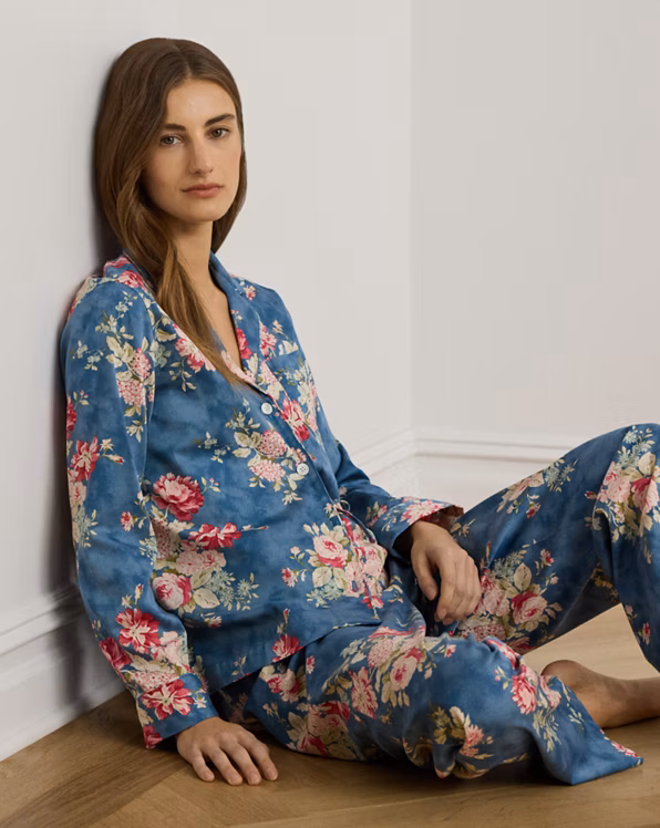 Floral Cotton-Blend Sateen Sleep Set