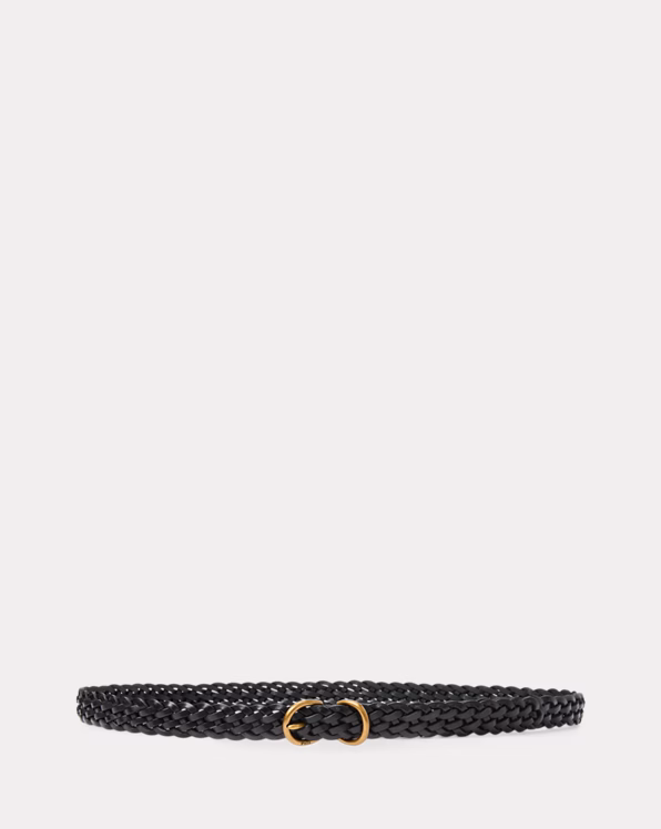 Braided Vachetta Leather Skinny Belt