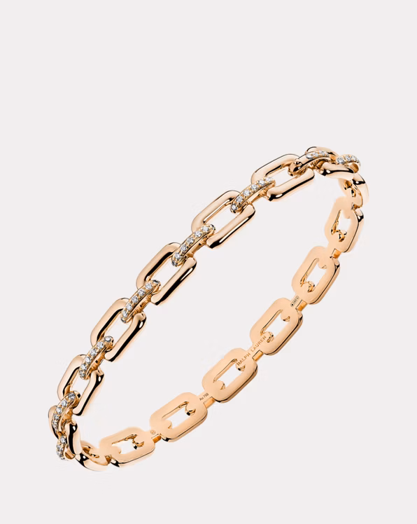 Small Semi-Pave Rose Gold Bangle