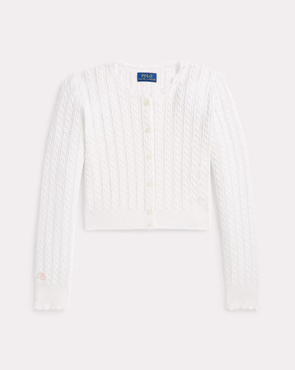 Pointelle-Knit Cotton Cardigan