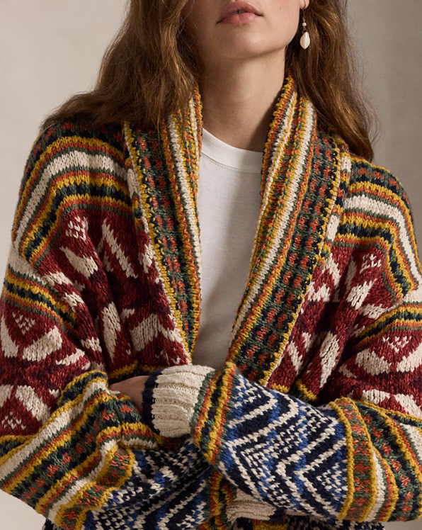 Multi-Pattern Shawl Cardigan
