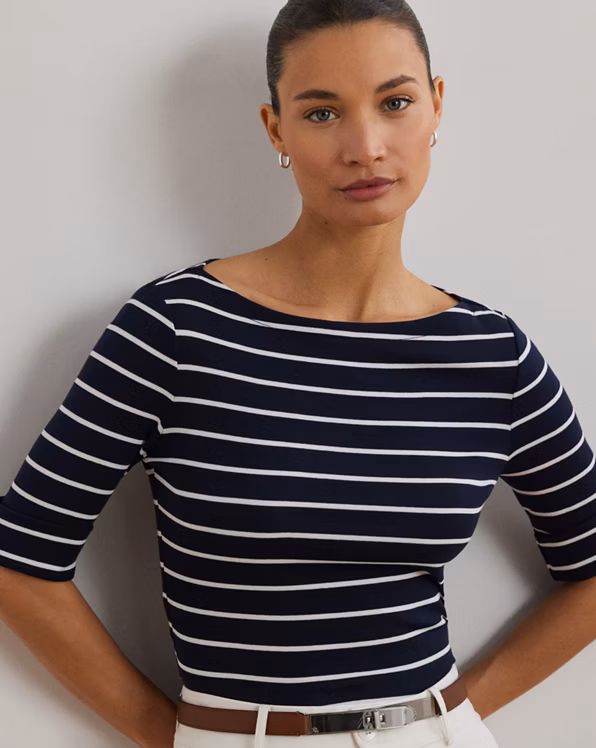 Striped Boatneck Top