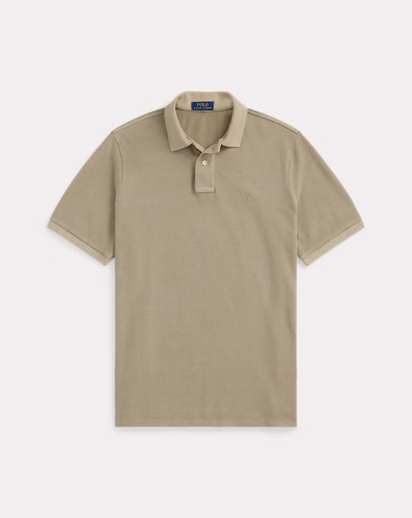 Custom Slim Mineral-Dyed Mesh Polo Shirt