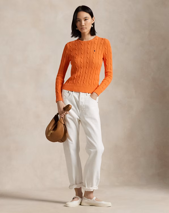 Cable-Knit Cotton Crewneck Jumper