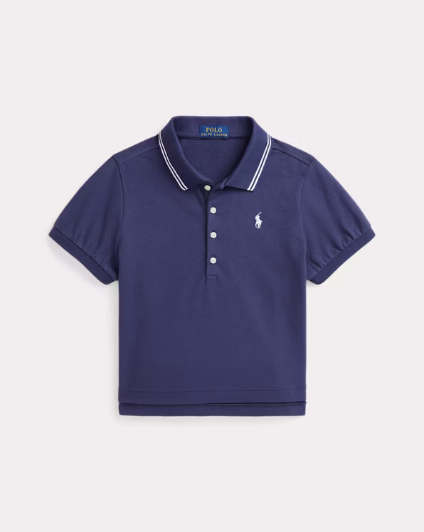 Boxy Stretch Mesh Polo Shirt
