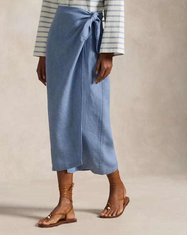 Linen Tie-Wrap Skirt
