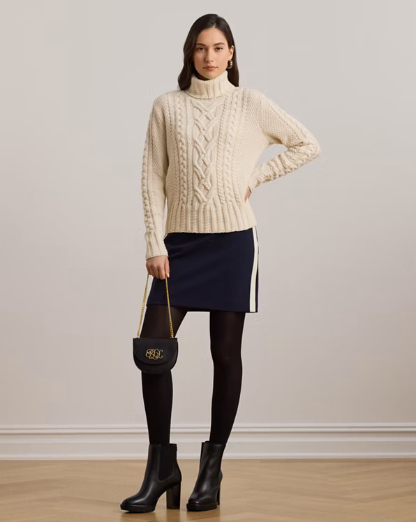 Two-Tone Pencil Miniskirt