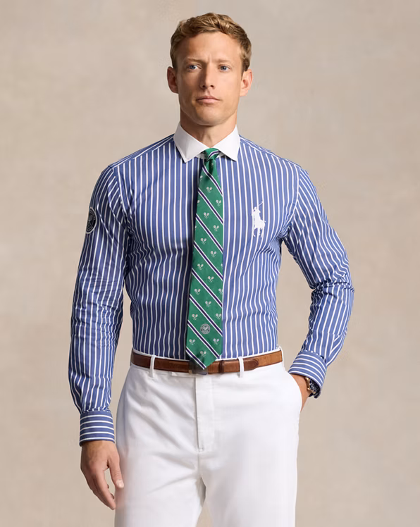 Wimbledon Striped Stretch Twill Shirt