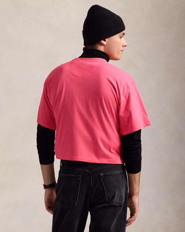 Pink Pony Cotton Jersey Cropped Tee