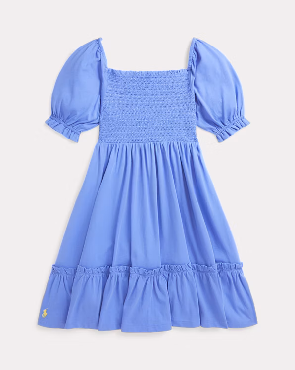 Smocked Cotton Jersey Dress