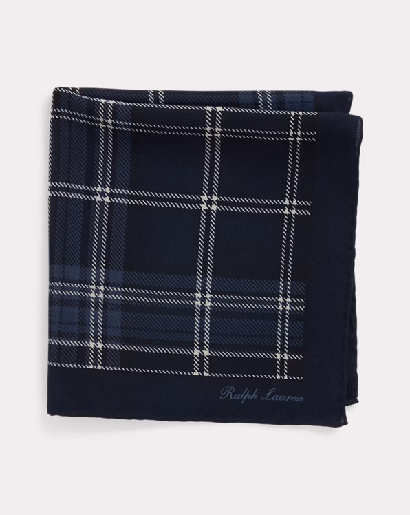 Plaid Silk Crepe Pocket Square