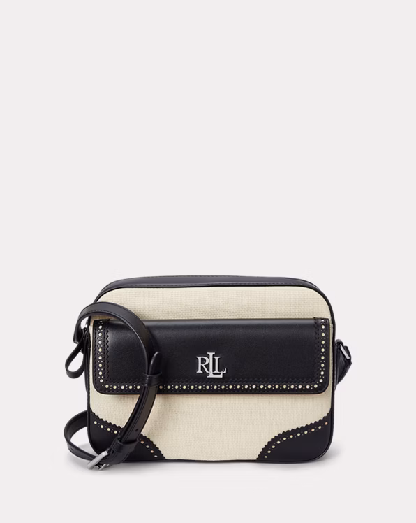 Straw & Leather Medium Marcy Camera Bag