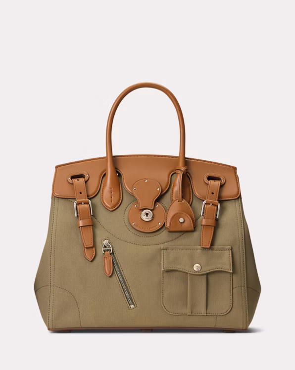 Soft Ricky 33 Calfskin-Trim Canvas Bag