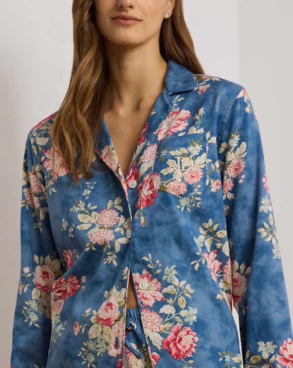 Floral Cotton-Blend Sateen Sleep Set