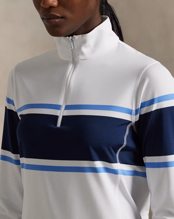 Striped Stretch Jersey Quarter-Zip