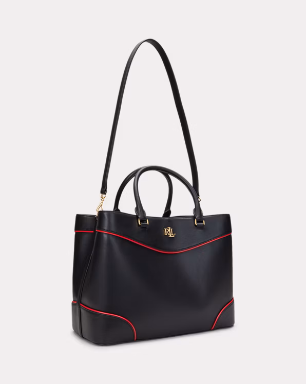 Two-Tone Leather Large Marcy Satchel