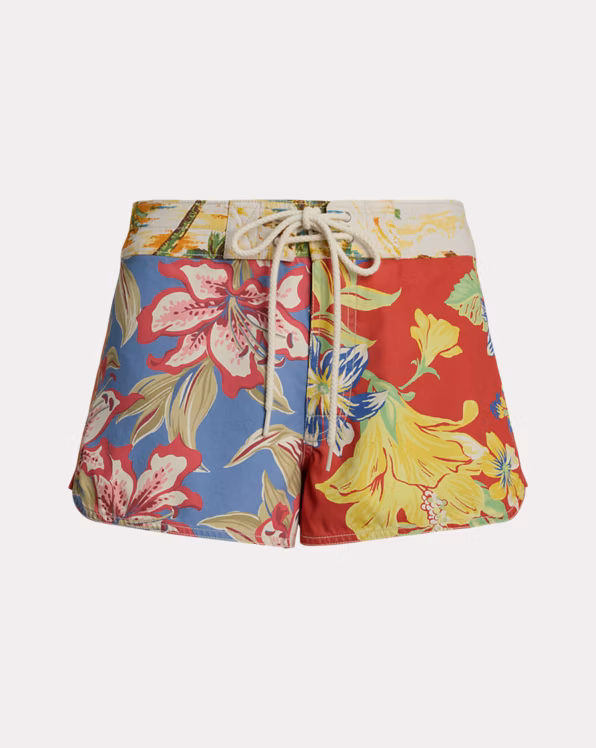 Tropical-Floral Cotton Twill Board Short