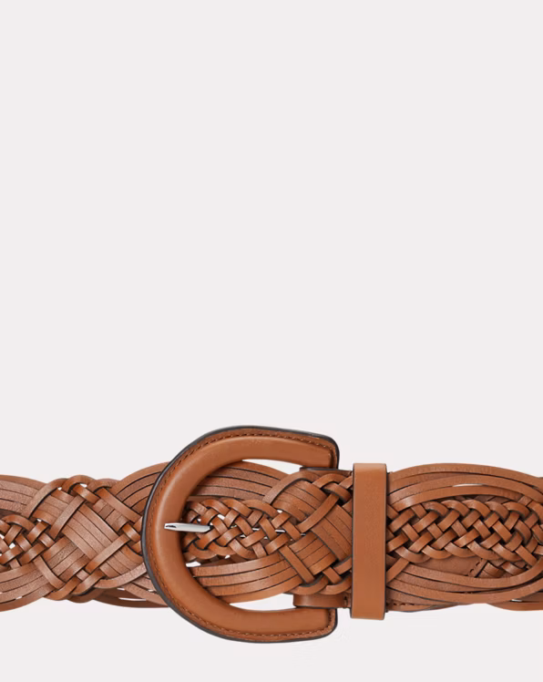 Braided Leather Wide Belt