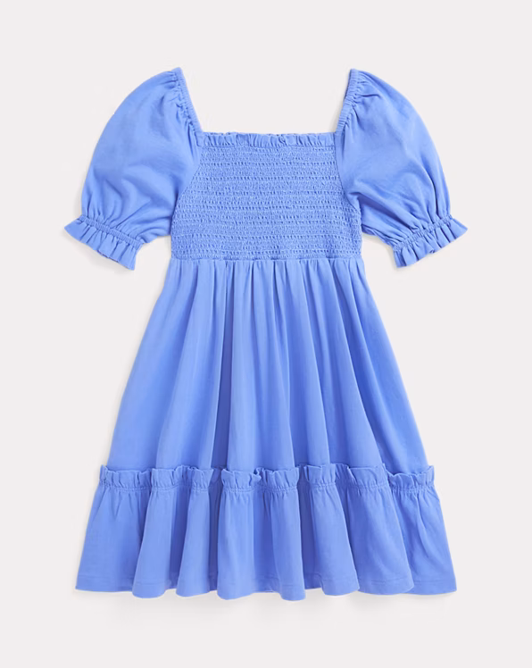 Smocked Cotton Jersey Dress