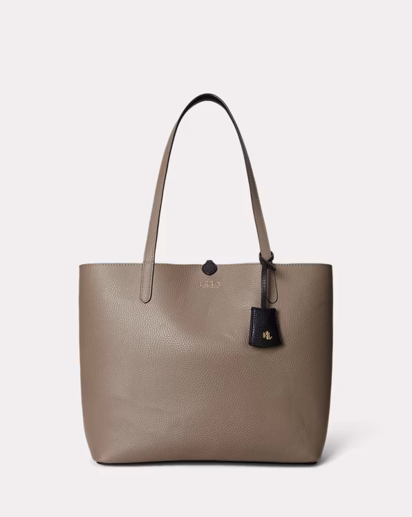 Faux-Leather Medium Reversible Tote Bag