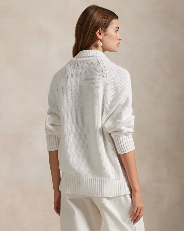 Layered-Collar Cotton Jumper