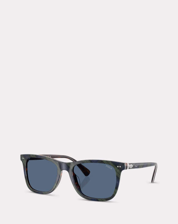 Heritage Pen-Hinge Plaid Sunglasses