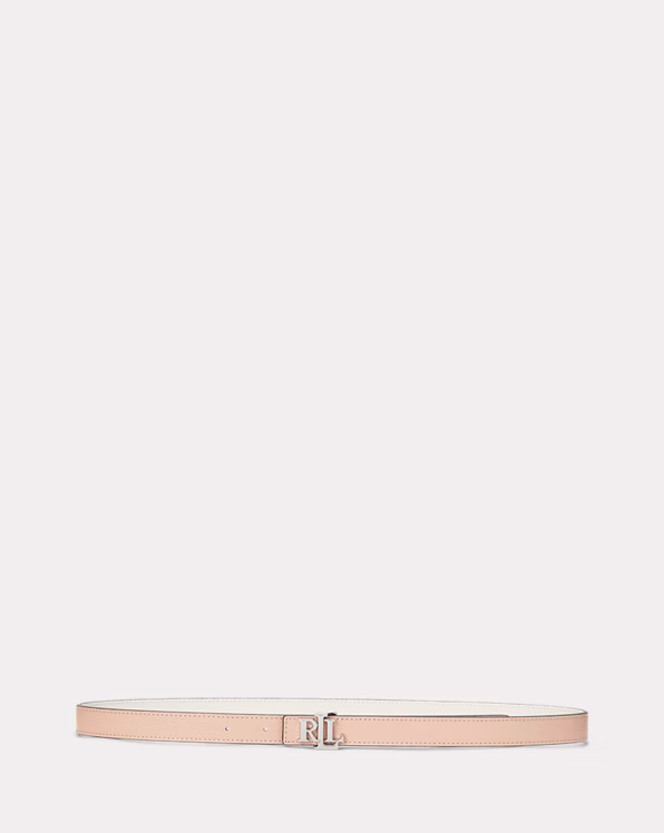 Logo Reversible Leather Skinny Belt