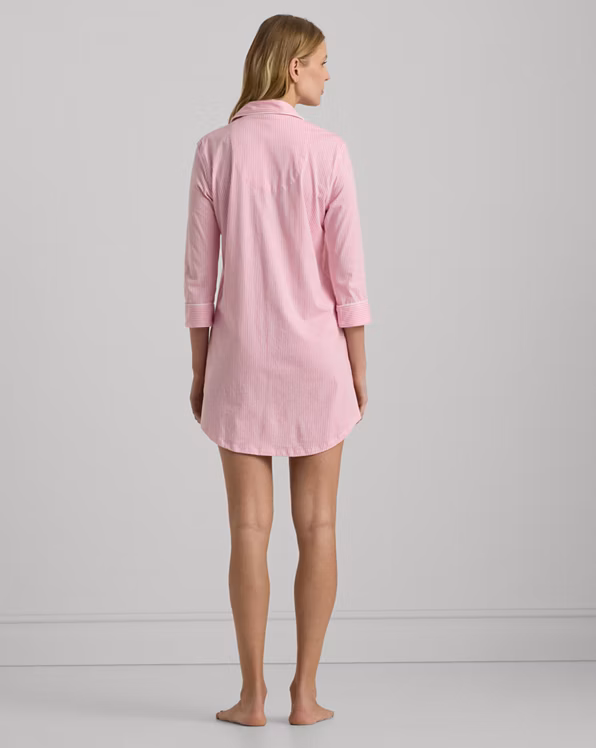 Striped Cotton Jersey Sleep Shirt