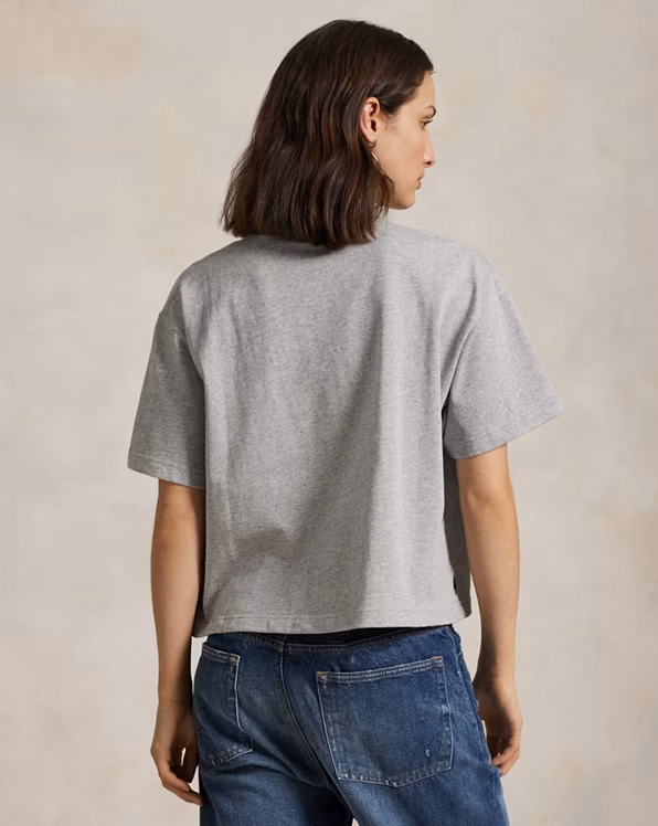 Relaxed Crop Fit Cotton Jersey Tee