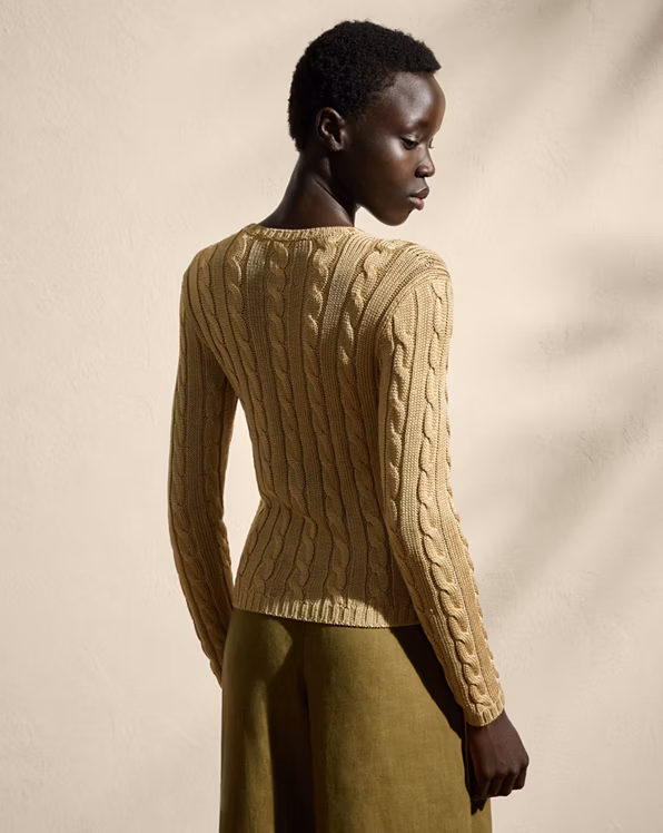 Cable-Knit Silk Crewneck Jumper