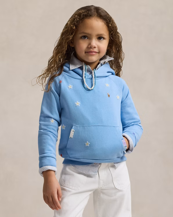 Floral Cotton Terry Hoodie