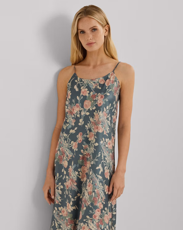 Floral Satin Ballet Nightgown