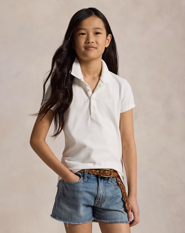 Stretch Cotton Mesh Polo Shirt