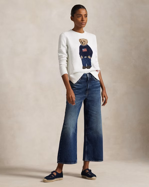 Polo Bear Linen-Cotton Crewneck Jumper