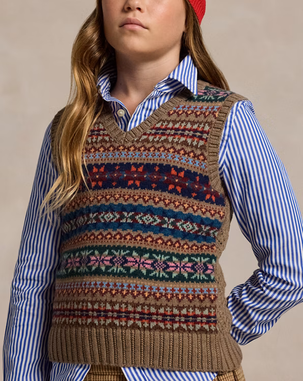 Fair Isle Short-Sleeved Jumper