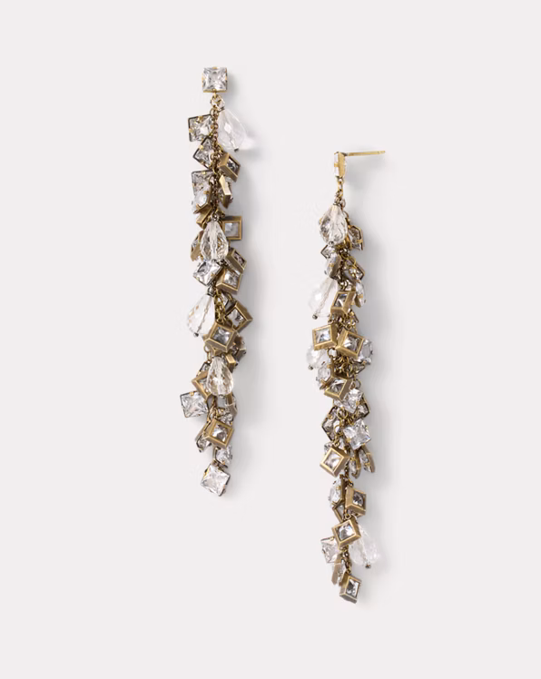 Sterling Silver Crystal Strand Earrings