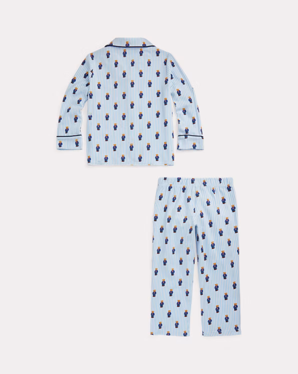 Polo Bear Cotton Flannel Sleep Set
