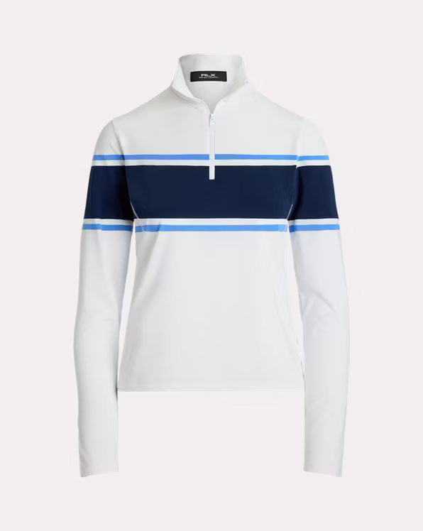 Striped Stretch Jersey Quarter-Zip