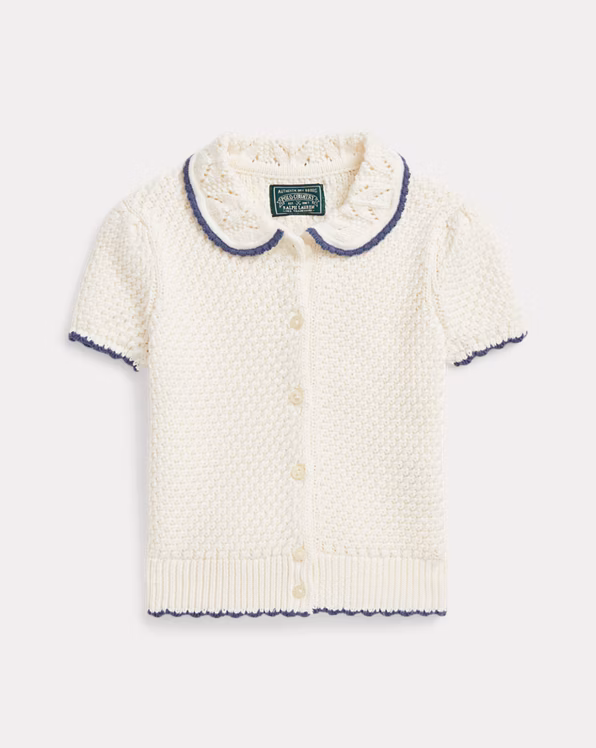 Pointelle-Knit Cotton Cardigan