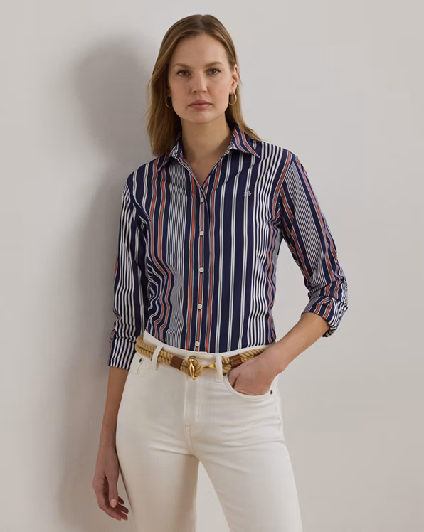 Classic Fit Striped Broadcloth Shirt
