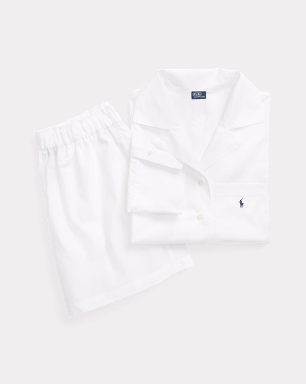 Crop Top & Boxer Poplin Pyjama Set