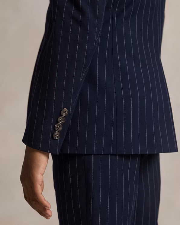 Polo Rope-Stripe Cotton-Silk Suit Jacket