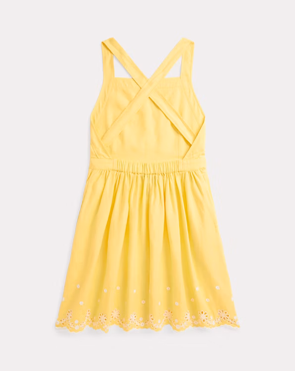 Embroidered Linen-Cotton Dress