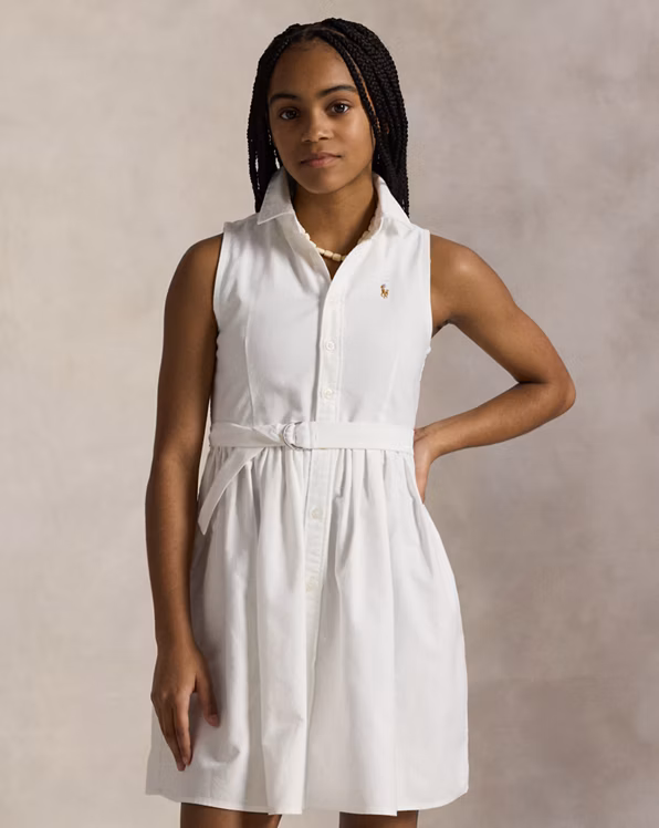 Belted Cotton Oxford Shirtdress