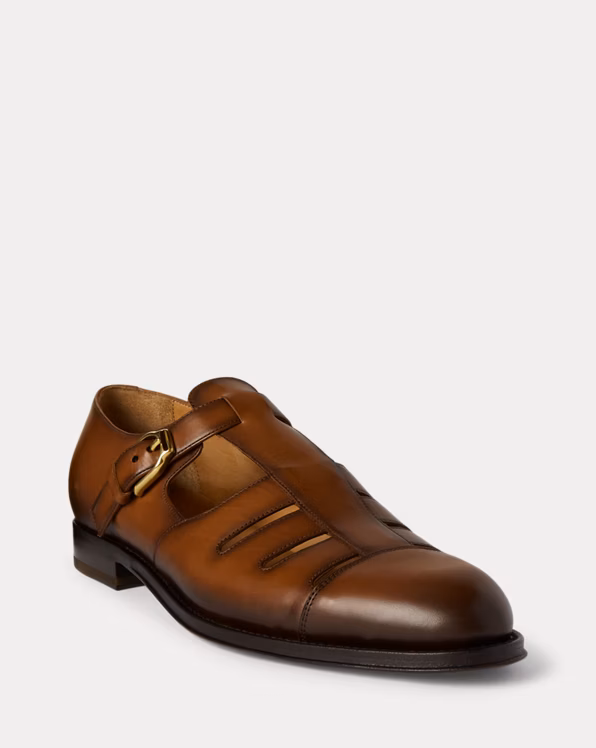 Burnished Calfskin Fisherman Sandal