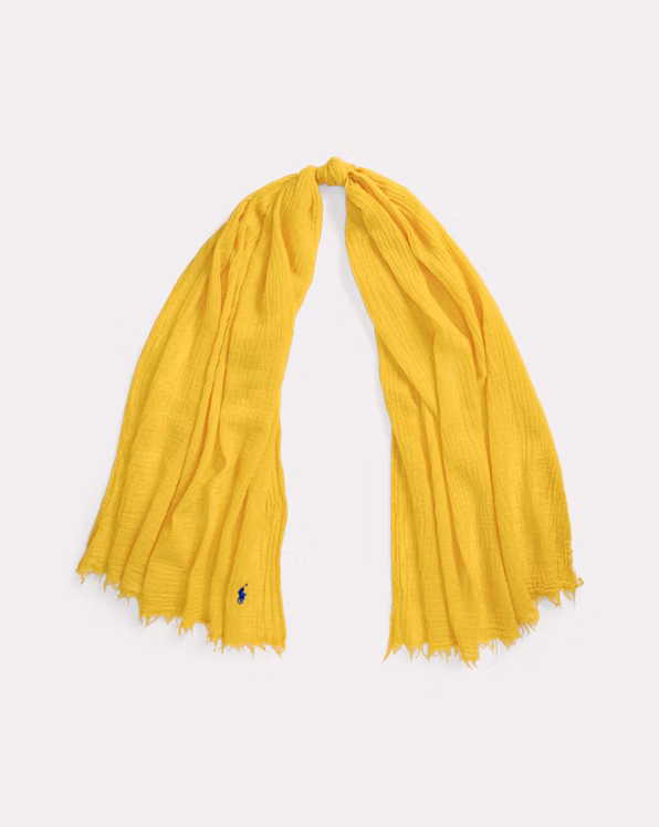 Fringe-Trim Crinkled Scarf