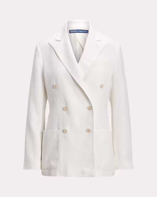 Double-Breasted Linen Blazer