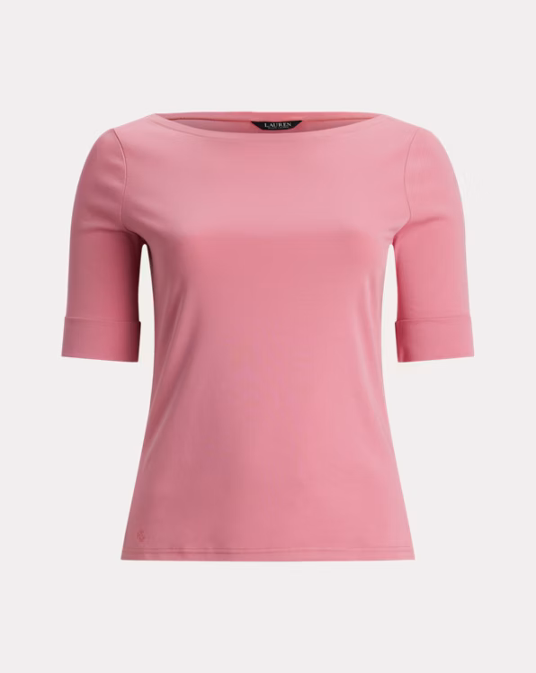 Stretch Cotton Boatneck Top