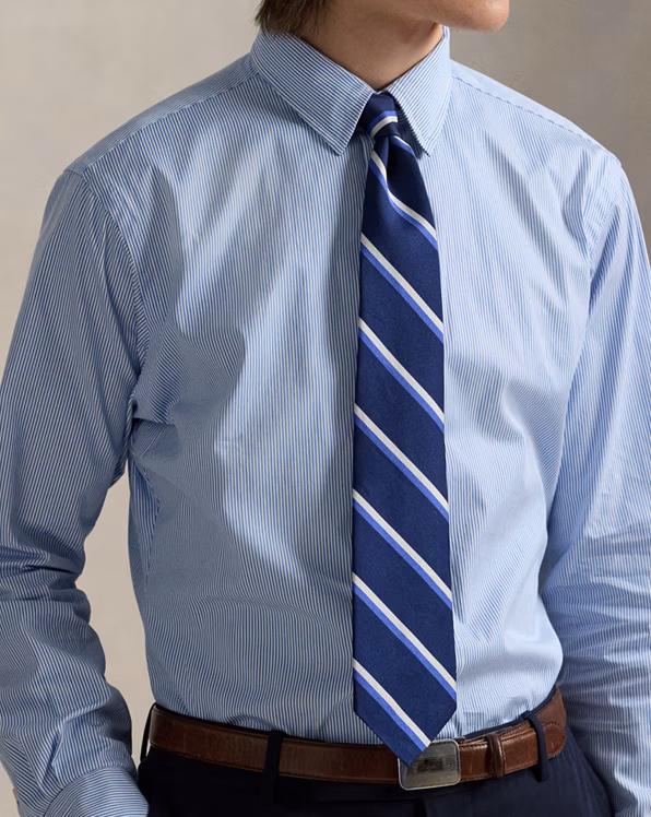 Classic Fit Striped Poplin Shirt